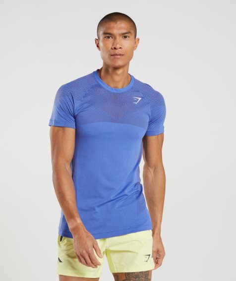 Men's Gymshark Apex Seamless T-Shirts Blue | CA 1A065D